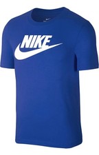 Nike Men's Dri-Fit Sportswear Logo Short Sleeve T Shirt Size M, Blue/White 