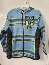 Marvel Boys Size 6 Small Long Sleeve Zippered Hooded Sweatshirt Jacket