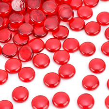1LB Red Glass Beads, Flat Glass Marbles Burgundy Pebbles Marbles