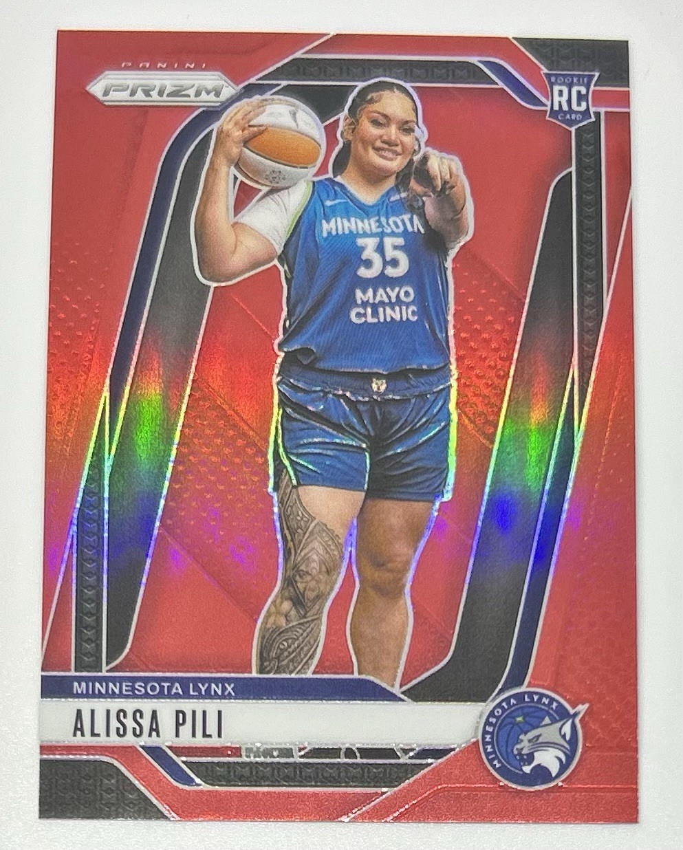 2024 Panini Prizm WNBA Alissa Pili Red Prizm /299 Variation RC ROOKIE #150 Lynx