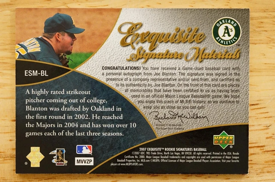 2007 Exquisite Rookie Signatures Silver Spectrum 3/25 Joe Blanton ESM-BL automático Foto 2 de 2