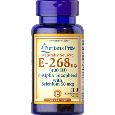 Vitamin E (d-Alpha Tocopherol) 400 IU & Selenium 50 mcg 100 Softgels Pu