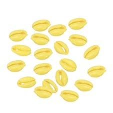 20 Pcs Lemon Yellow Oval Seashells Beads Natural Cowrie Beach Shells