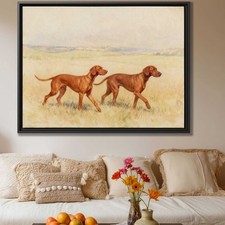 Watercolor Painting Dog Canvas Print Vizsla Wall Art Rustic Dog Decor Artwork