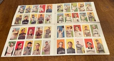 Lot of Renata Galasso Reprint  1909-1911 T206 Baseball Cards Uncut Sheets 1983
