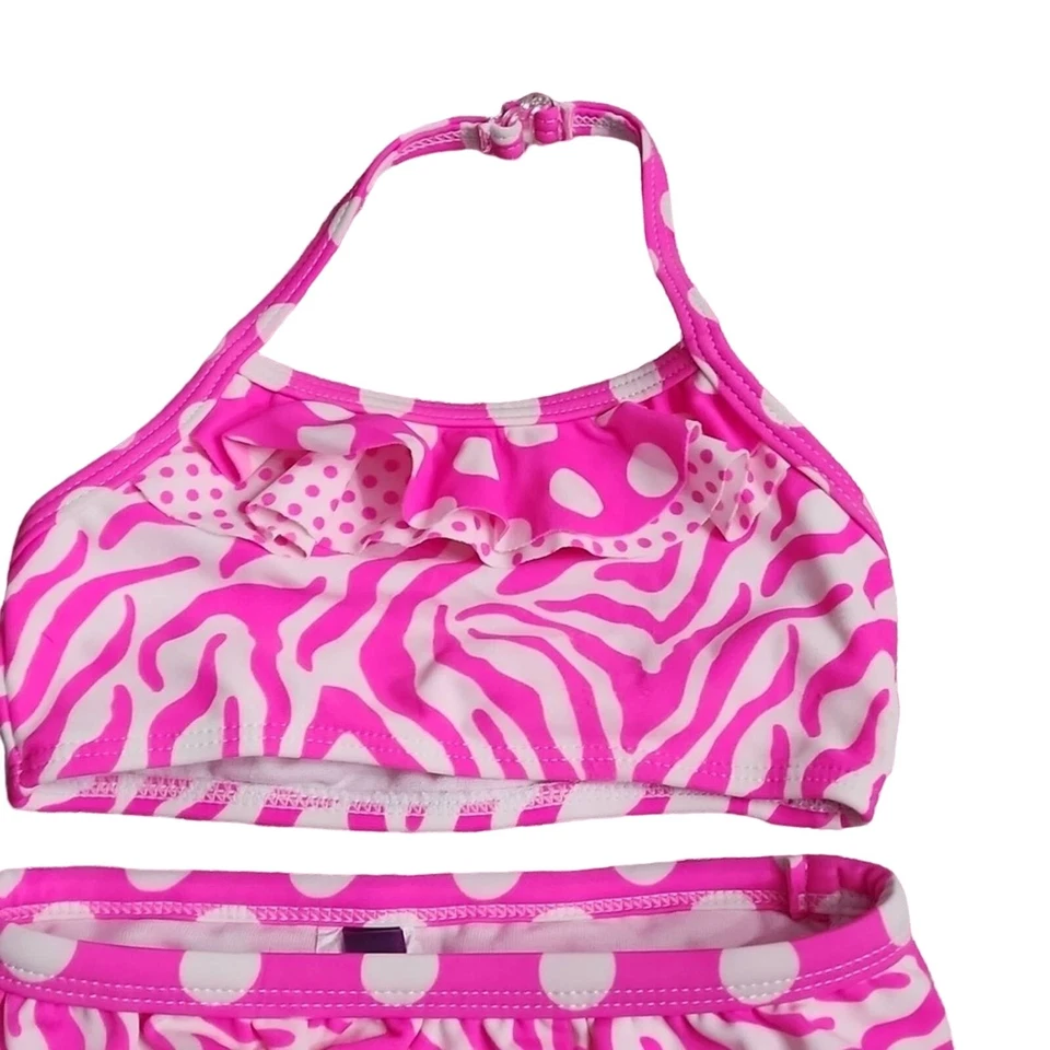 Ocean Pacific Baby Hot Pink and White Two Piece Swimsuit, 12M - Image 2 of 4