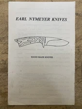 EARL NYMEYER HANDMADE KNIFE BROCHURE CATALOG. CUSTOM NEW MEXICO KNIVES 1980'S