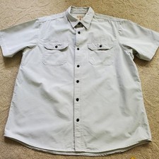 RedHead Shirt Adult XL Beige Button Up Short Sleeve Casual Collared Mens Khaki