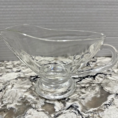 VTG Anchor Hocking Clear Glass 10 ounce Gravy Boat Cup Made in USA