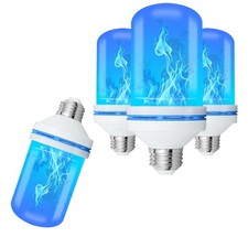 Led Flame Light Bulb 4X E26 Flickering Light Bulbs Flame Light Bulbs 4 Mode Blue