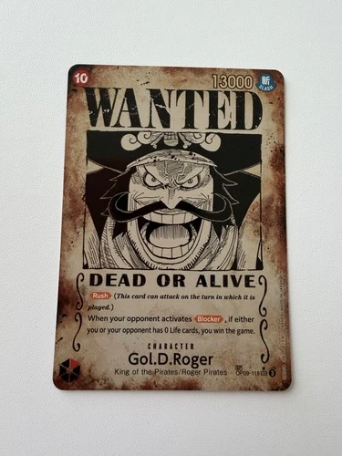 One Piece CCG Gol D Roger SP OP09-118 OP13 Wanted Poster - Near Mint English