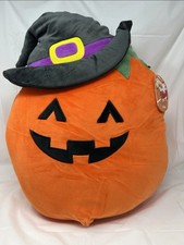 16  Squishmallows Paige Pumpkin Jack'O Lantern w/ Hat Halloween Soft Plush NWT