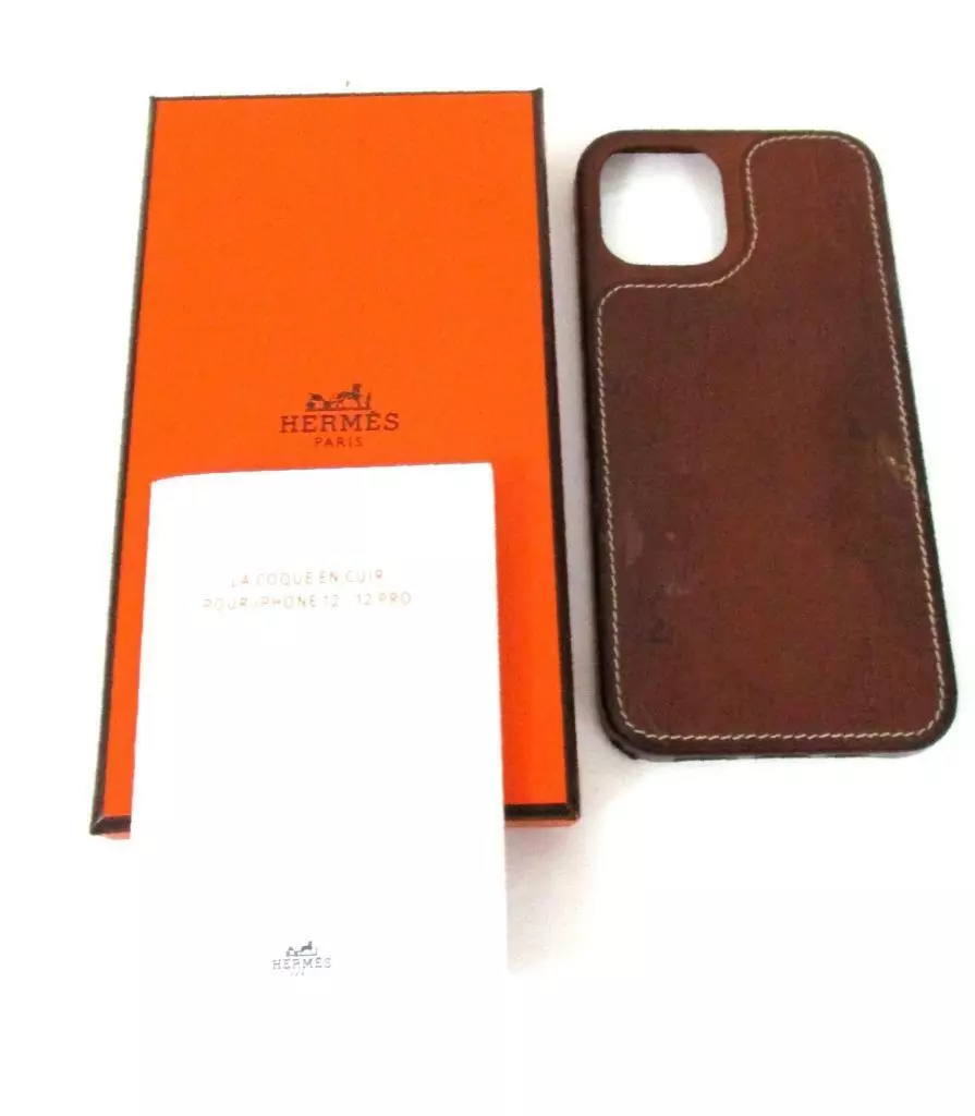 HERMES BOLDUC LEATHER IPHONE 12/12 PRO CASE WITH BOX & CARE CARD