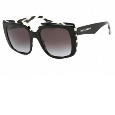 Dolce & Gabbana Black on Zebra Gray Gradient Sunglasses Brand New In Box Dolce & Gabbana DG 4414 Black Zebra/Grey Shaded (3372/8G  main image 3