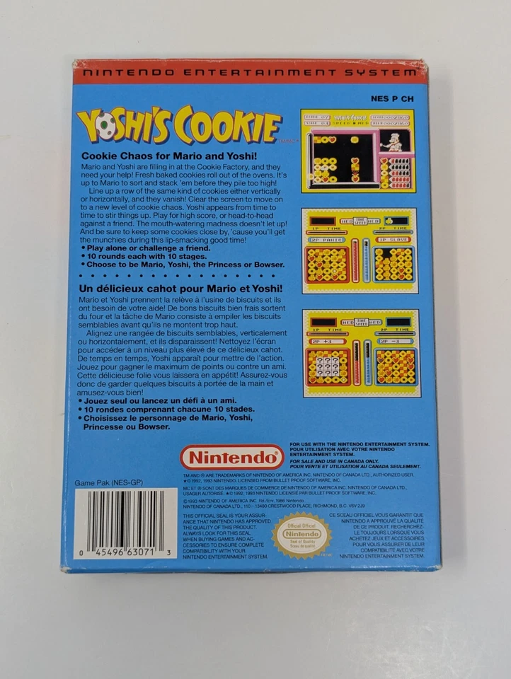 Yoshi's Cookie (Nintendo Entertainment System, 1993) - Cib Near Minty Condition - Image 2 of 4