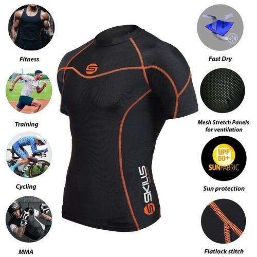 Mens Compression Armour Base Layer Short Sleeve Thermal Gym Yoga Sports Shirt - Picture 10 of 12