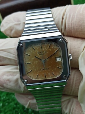 RADO FLORENCE BROWN SQUARE WATCH VINTAGE SILVER PLATED SWISS
