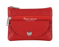 Women's Genuine Leather Minimalist Pouch Small Coin Card Wallet Zip Pouch Purse