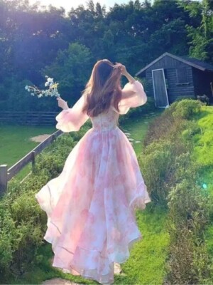 Birthday Dress Pink Mesh Chic Woman Vestidos SquareCollar Puff Sleeve PromDress | eBay Birthday Dress Pink Mesh Chic Woman Vestidos SquareCollar Puff Sleeve PromDress | eBay