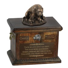 Staffordshire Bull Terrier, Staffy VIII - urn for dog ashes, urn with a statuett