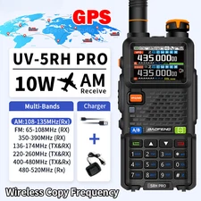For Baofeng UV-5RH PRO Walkie Talkie GPS Multi Band Wirless Copy Frequency Ham