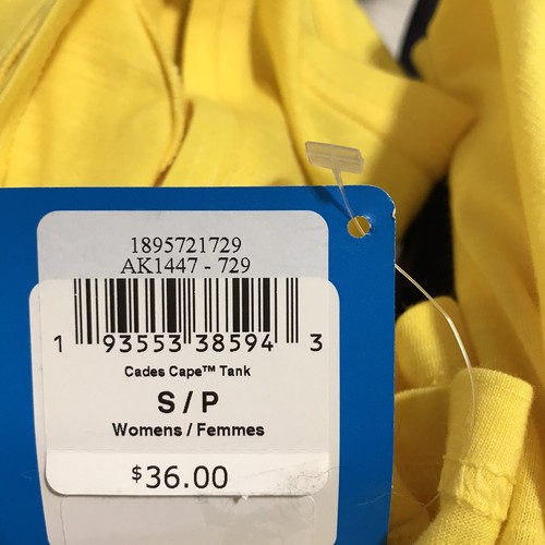 New Columbia Omni-Wick Size S Cades Cape Tank Top Women Yellow Back Slit - Picture 8 of 12