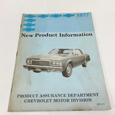 1977 Chevrolet Motor Division Factory Original New Product Manual