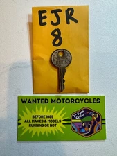 TRIUMPH NORTON UNION MOTORCYCLE KEY GENUINE ENGLAND ORIGINAL OEM PRE CUT # EJR8