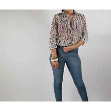 Carven Polka Dot Blouse with Refined Collar and Long Sleeves in Classic Tones 34