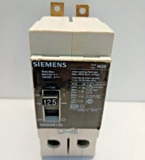 SIEMENS 125 AMP CIRCUIT BREAKER NGB2B125 2 POLE 480Y/277 VAC 25kA