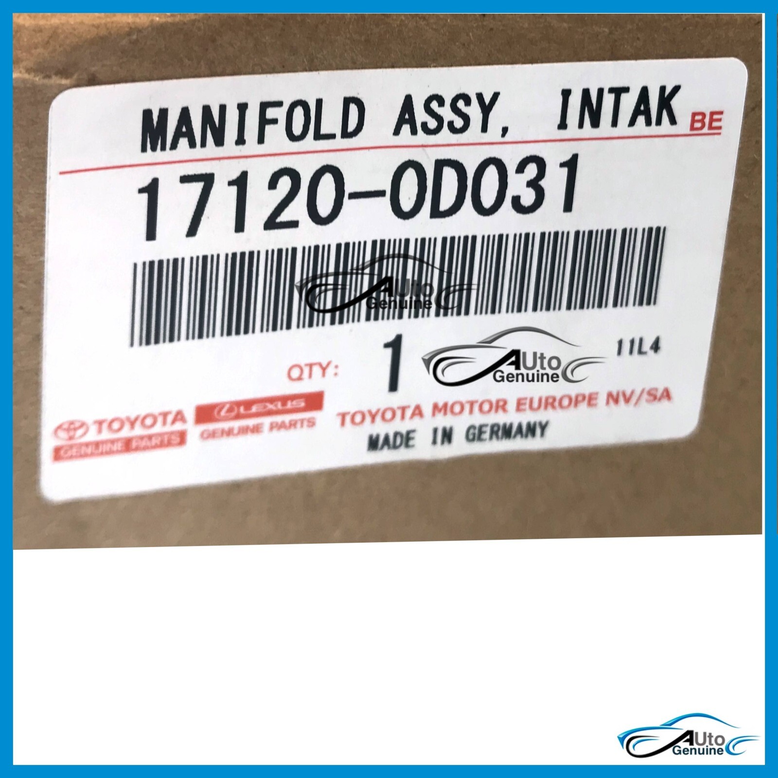 New Genuine ToyotaMANIFOLD, INTAKE 17120-0D031 Made In Germany 