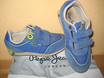 Pepe Jeans LONDON Sneaker Turnschuhe mit Klettverschluss Jungen Gr. 33 Blau