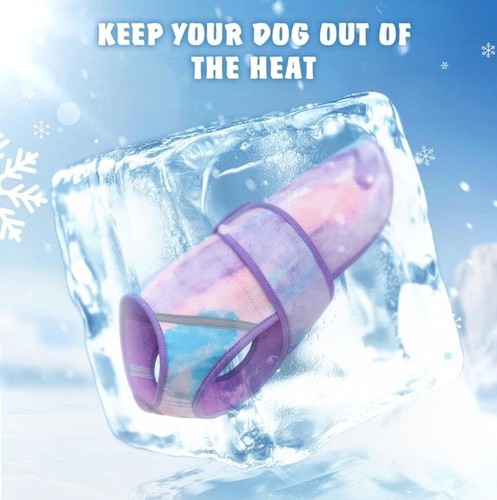 (X-LARGE) Dog Cooling Vest | Lightweight Jacket Breathable Mesh | Purple & Pink - Picture 12 of 17