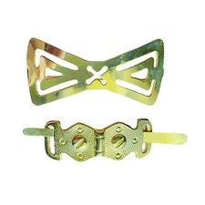 Vintage Hair Clip Lot Of 2 Barrette Gold-tone Bow Clip And Hinge Style Clip D758