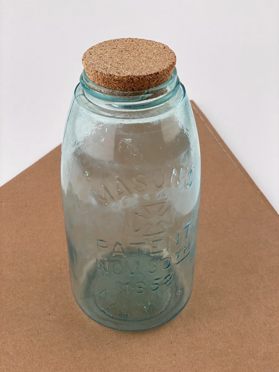 Vintage Mason's Patent Nov 30th 1858 1/2 Gallon Glass Jar 10