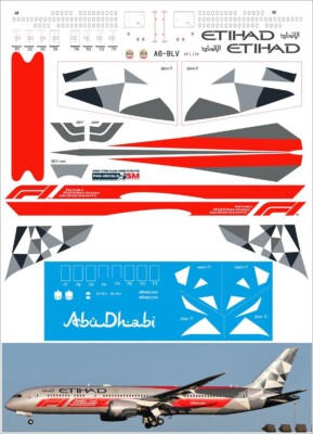 Boeing 787-900 ETIHAD Formula 1 1/144 PAS-DECALS	787900-11