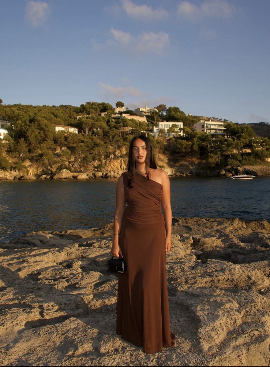 ZARA S, M, L, ASYMMETRIC DRAPED DRESS BROWN REF.3422/043 Run Big $129 NWT |  eBay