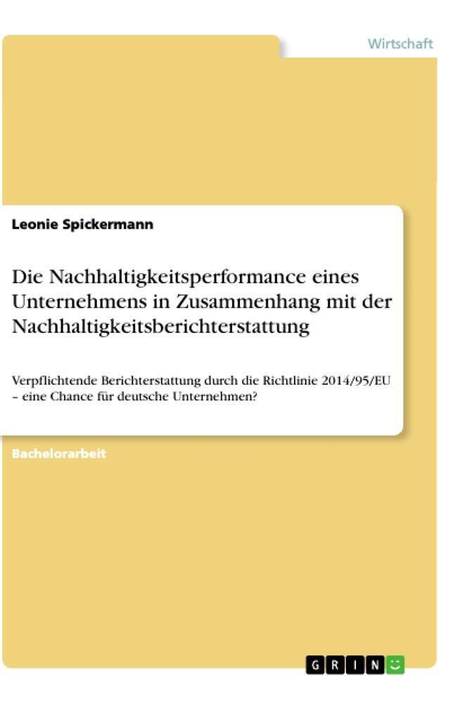 Thumbnail - Die Nachhaltigkeitsperformance Eines Unternehmens In Zusammenhang Mit