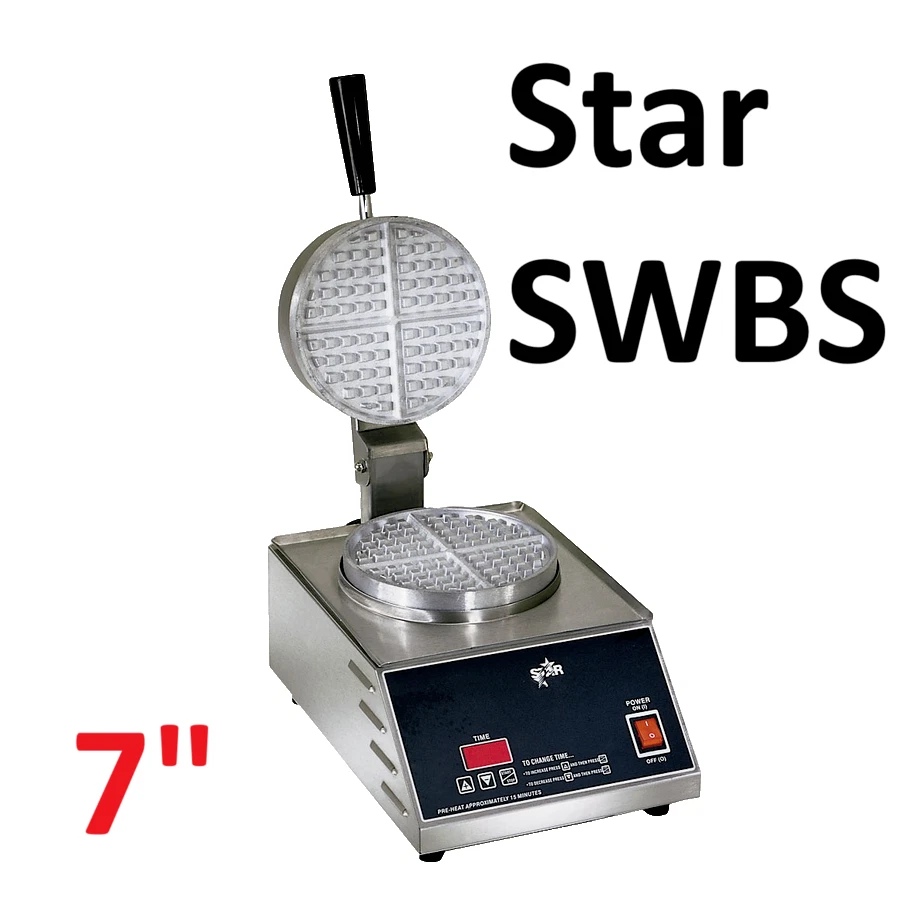 Star SWBS 7" Single Round Standard Belgian Waffle Maker Machine - Thick Waffles