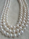 Long 100" Stunning AAA 9-10mm real natural south sea white pearl necklace 14k