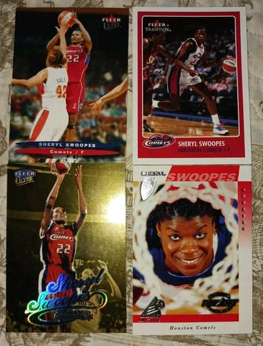 Lot Of 4 1997 - 2003 Sheryl Swoopes Fleer Ultra Tradition Pinnacle Cards COMETS