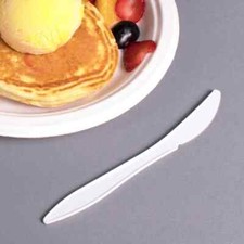 Karat PP Plastic Plastic Medium Weight Knives - White - 1,000 ct, U2006W