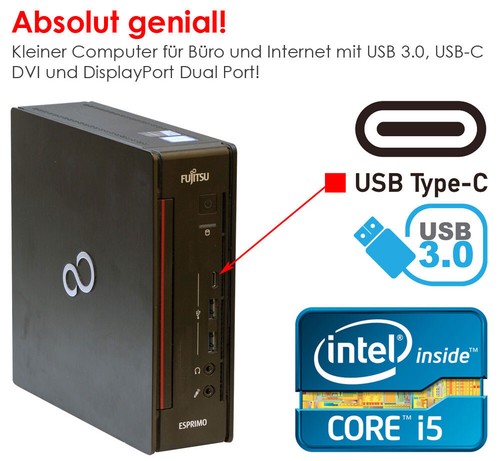 Compact Computer Q957 I5-7500T 16GB DDR4 500GB SSD USB3.0 USB-C Windows 11 V64 - Picture 6 of 6