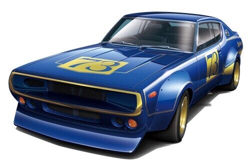 Aoshima 1/24 NISSAN KPGC110 SKYLINE 2000GT-R RACING #73 Plastic Model Kit - Picture 1 of 3
