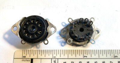 2 NOS Vintage 10-pin tube sockets