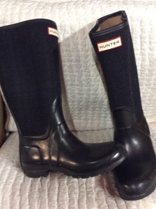 hunter plaid rain boots