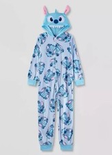 Lilo and Stitch Disney Girls Pajamas Size 6/6x One Piece Union Suit Hood Costume