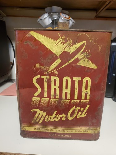 Strata Airplane Motor Oil 2 Gallon Tin. Tiona Petroleum Co. Phila ...