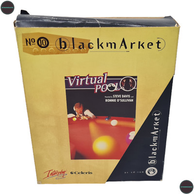 Virtual Pool IBM PC CD Spiel Big Box CIB Interplay  black market 1995 No Game