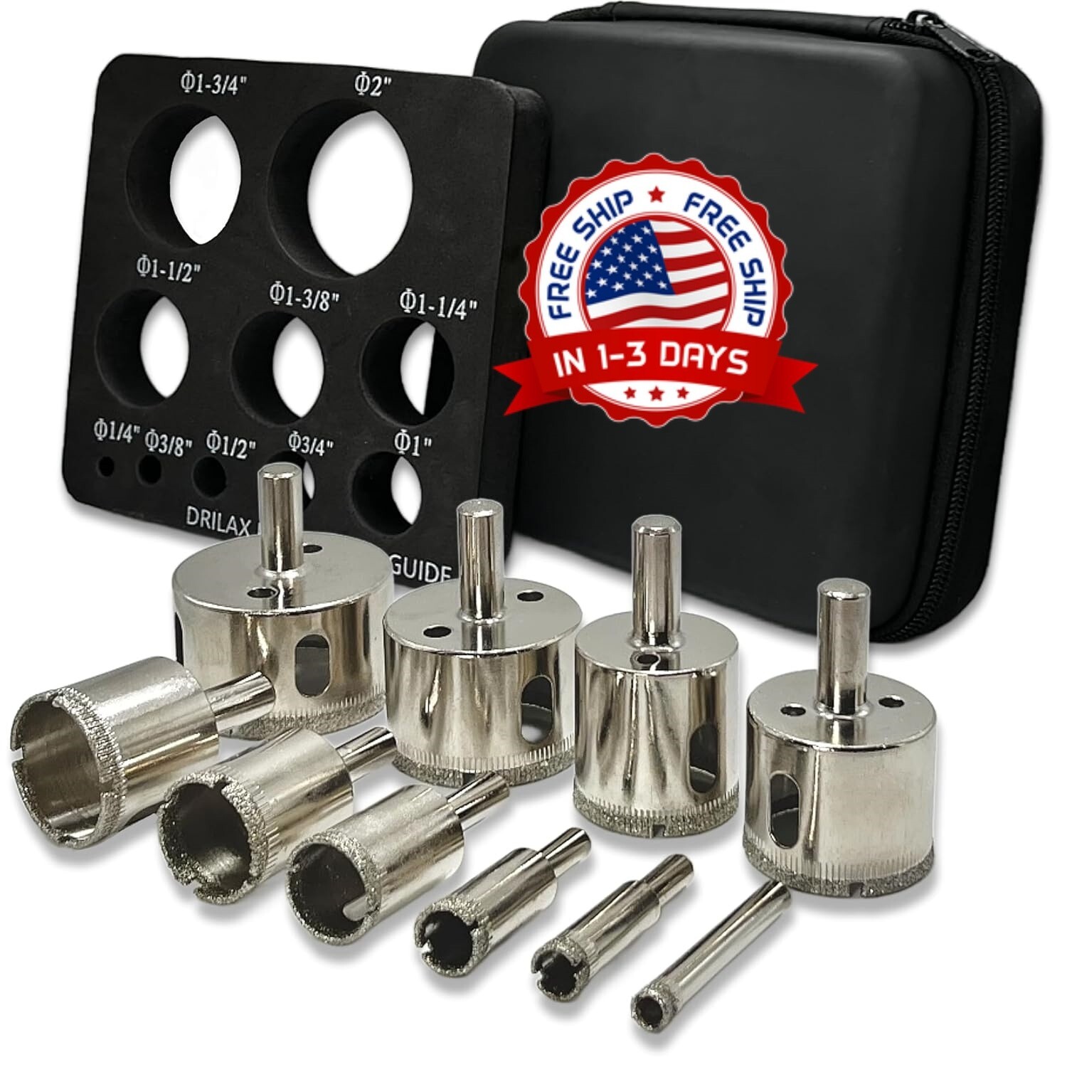 Juego de Brocas Diamante Sierra para Mármol Cerámica Porcelana Agujero 1/4